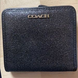 Coach Wallet-black and sparkly.